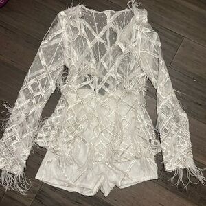 NWT Sequin Feather shorts set